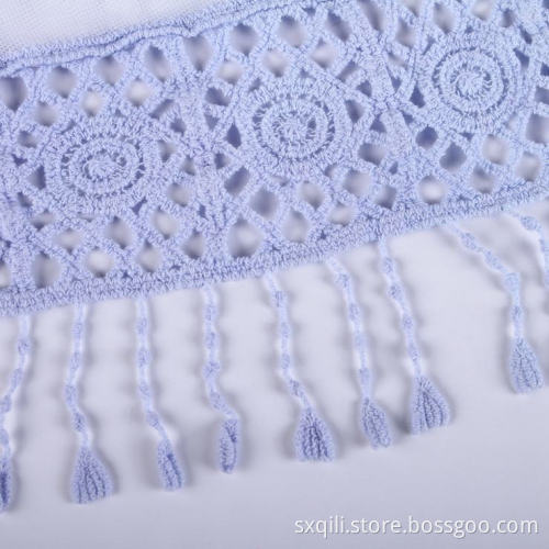 Light Blue Tassels Embroidered Dress Summer Beach Dress